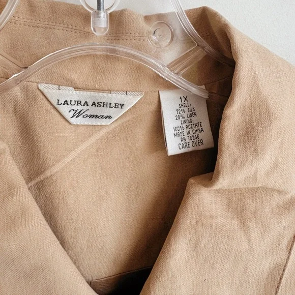 Laura Ashley Silk Linen Belted Jacket | Spring Neutral Quiet Luxury 1X - Picture 8 of 8